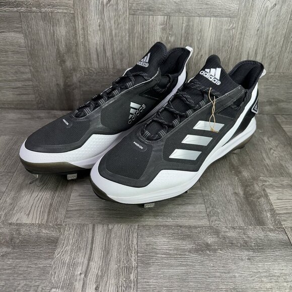 Adidas Icon 7 Boost Men's size 15 Black and White Metal Baseball Cleats - Picture 3 of 8